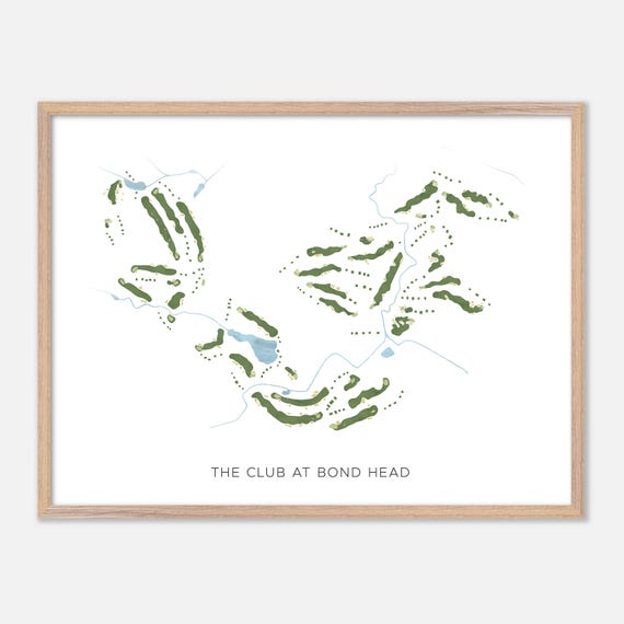 The Club At Bond Head In Canada Modern Watercolor Map Golfer Gift Golf Wall Art Golf Poster Print Course Layout