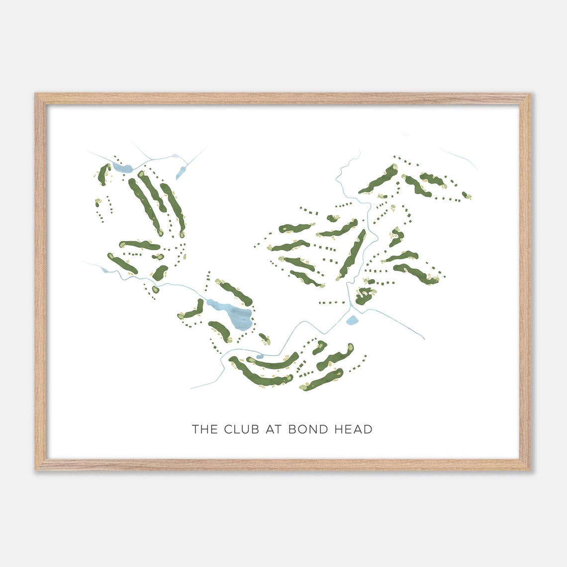 The Club at Bond Head Modern Minimalist Watercolor Map Poster
