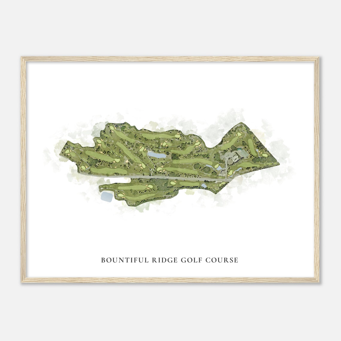 Bountiful Ridge Golf Course Utah Classic Watercolor Golf Map Print - Image 2