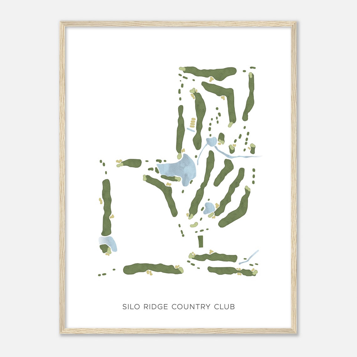 Silo Ridge Country Club Minimalist Watercolor Golf Map Poster - Image 2