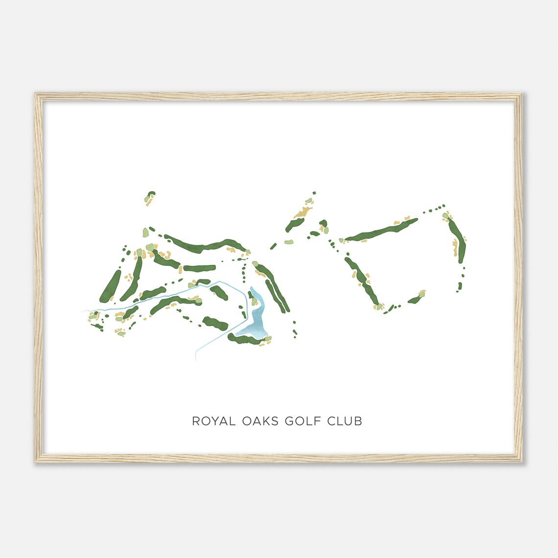 Royal Oaks Golf Club Pennsylvania Modern Watercolor Map Poster - Image 2
