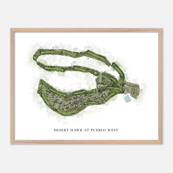 Desert Hawk At Pueblo West In Pueblo West Colorado Classic Watercolor Map Golfer Gift Golf Wall Art Golf Poster Print Course Layout
