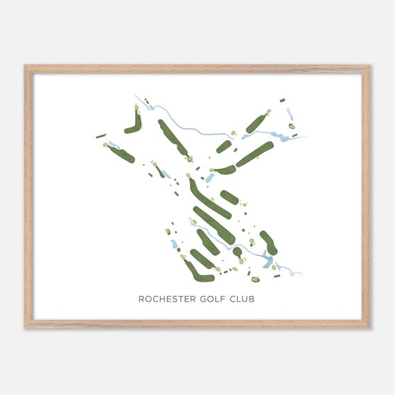 Rochester Golf Club In Rochester Massachusetts Modern Watercolor Map Golfer Gift Golf Wall Art Golf Poster Print Course Layout