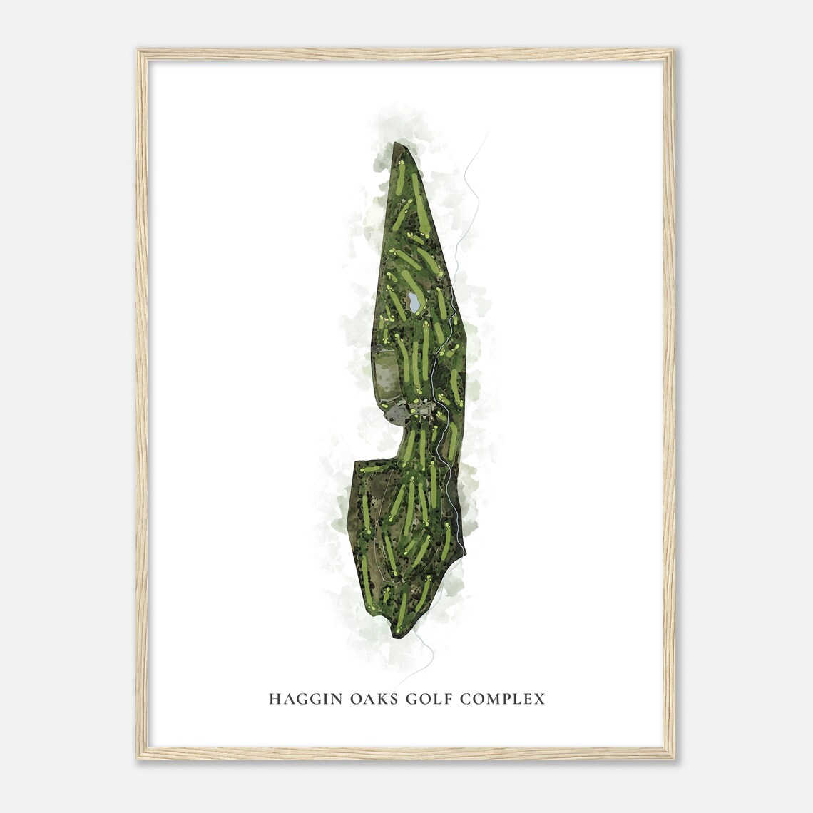 Haggin Oaks Golf Complex California Classic Watercolor Map Golfer Gift Golf Wall Art Golf Poster Print Course Layout