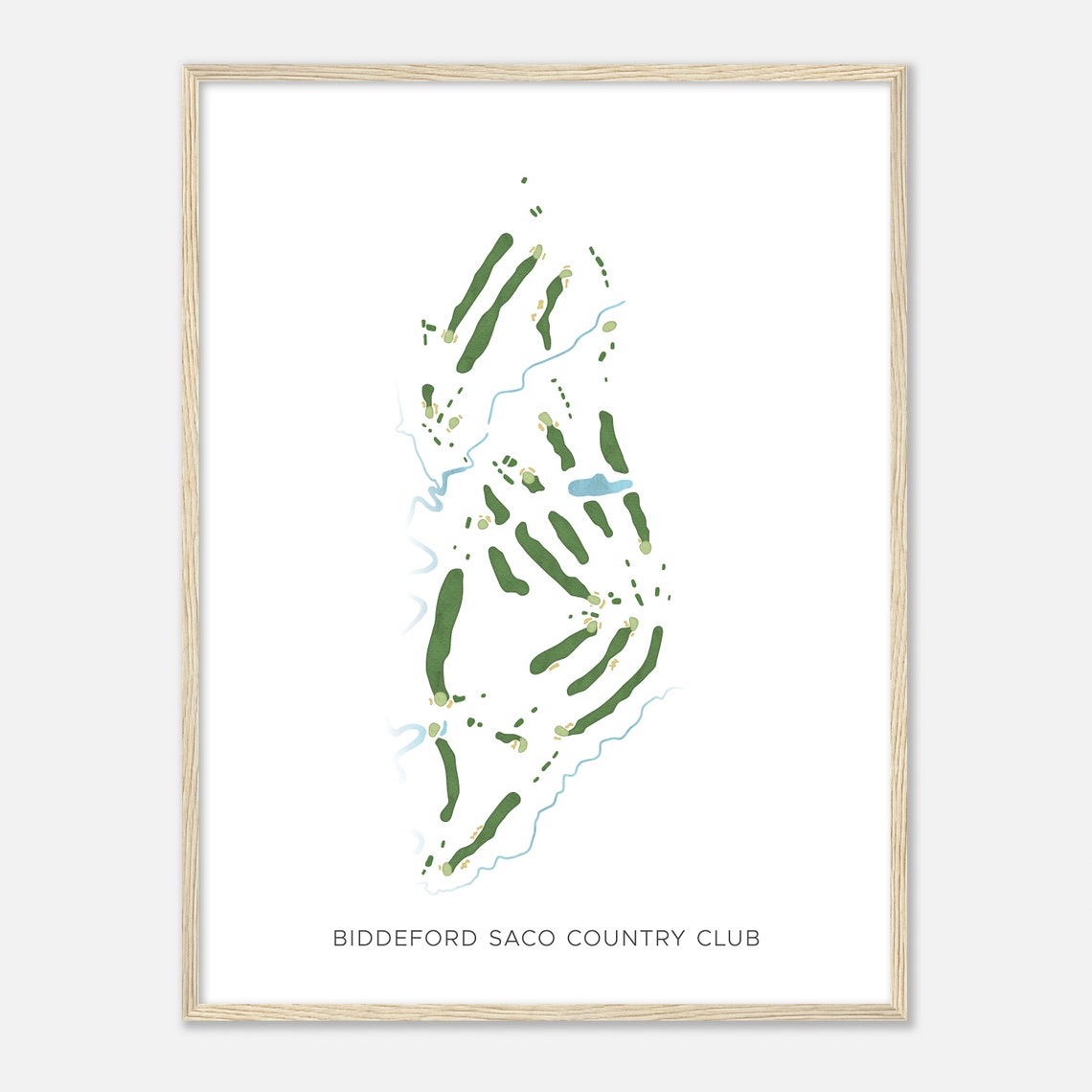 Biddeford Saco Country Club Minimalist Modern Golf Map Poster - Image 2