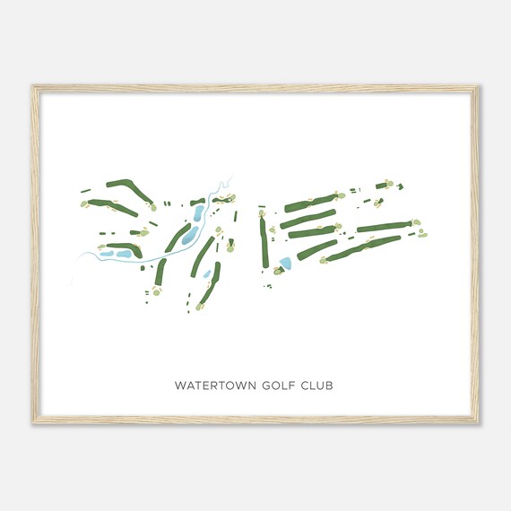 Watertown Golf Club Connecticut Modern Watercolor Map Golfer Gift Golf Wall Art Golf Poster Print Course Layout