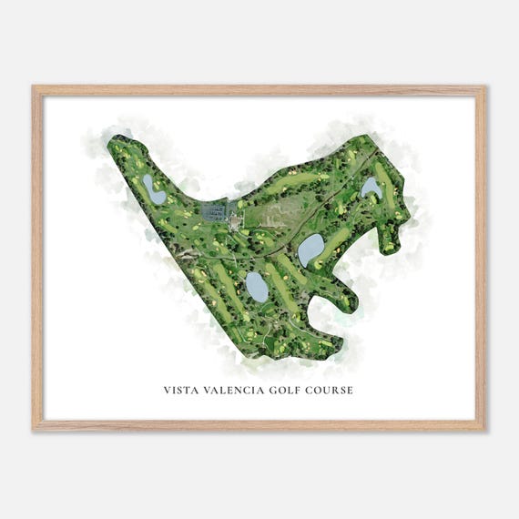 Vista Valencia Golf Course In Valencia California Classic Watercolor Map Golfer Gift Golf Wall Art Golf Poster Print