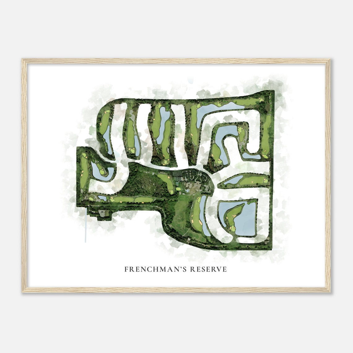 Frenchman's Reserve Florida Classic Watercolor Golf Map Poster - Image 2