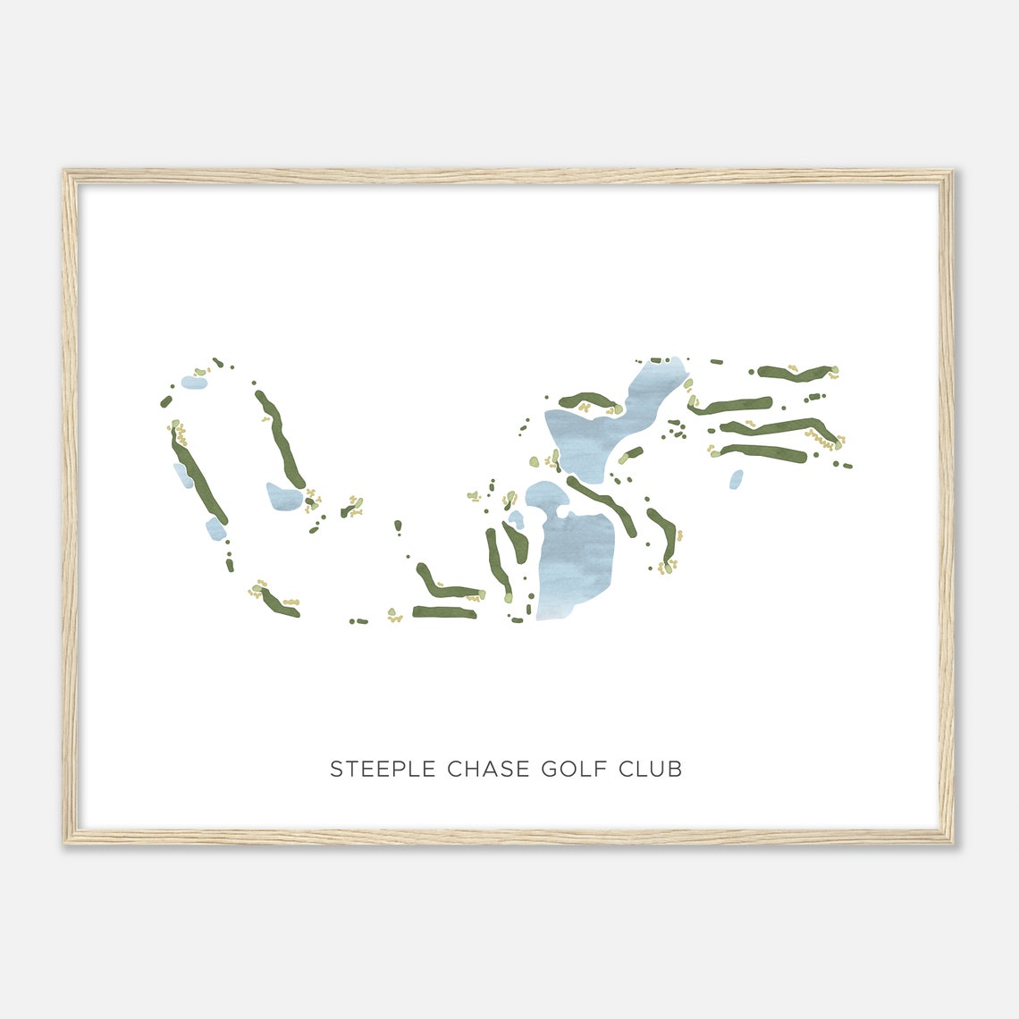 Steeple Chase Golf Club Illinois Modern Watercolor Map Poster - Image 2