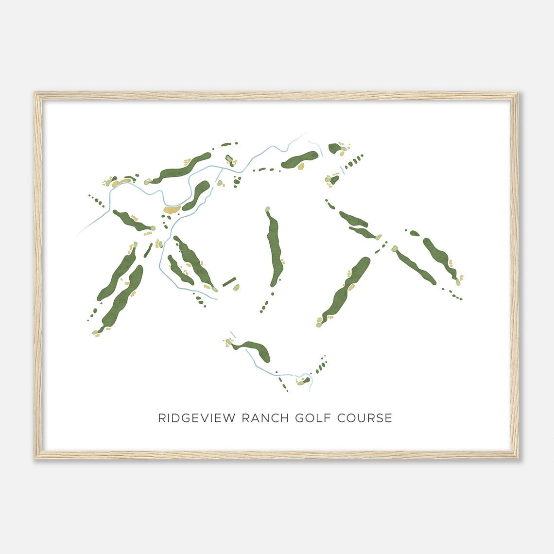 Ridgeview Ranch Golf Course Texas Modern Watercolor Golf Map Poster