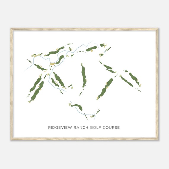 Ridgeview Ranch Golf Course Texas Modern Watercolor Golf Map Poster