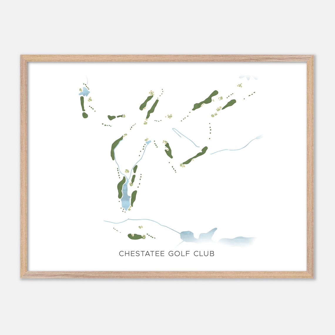 Chestatee Golf Club Modern Minimalist Golf Course Map Poster