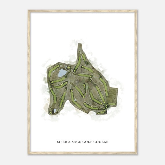 Sierra Sage Golf Course Nevada Classic Watercolor Map Golfer Gift Golf Wall Art Golf Poster Print Course Layout