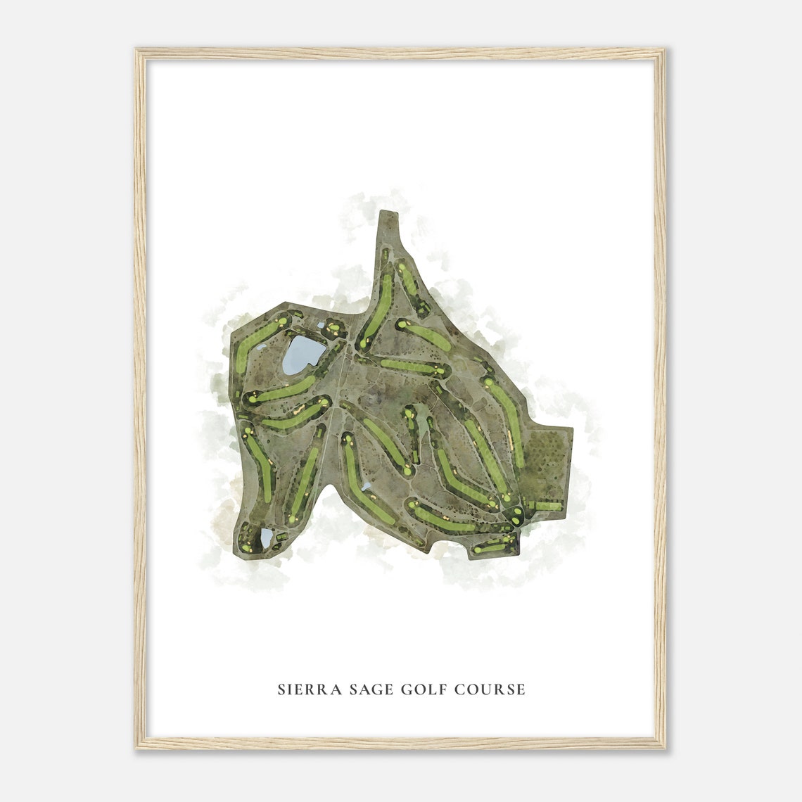Sierra Sage Golf Course Watercolor Aerial Map Golfer Gift Wall Art