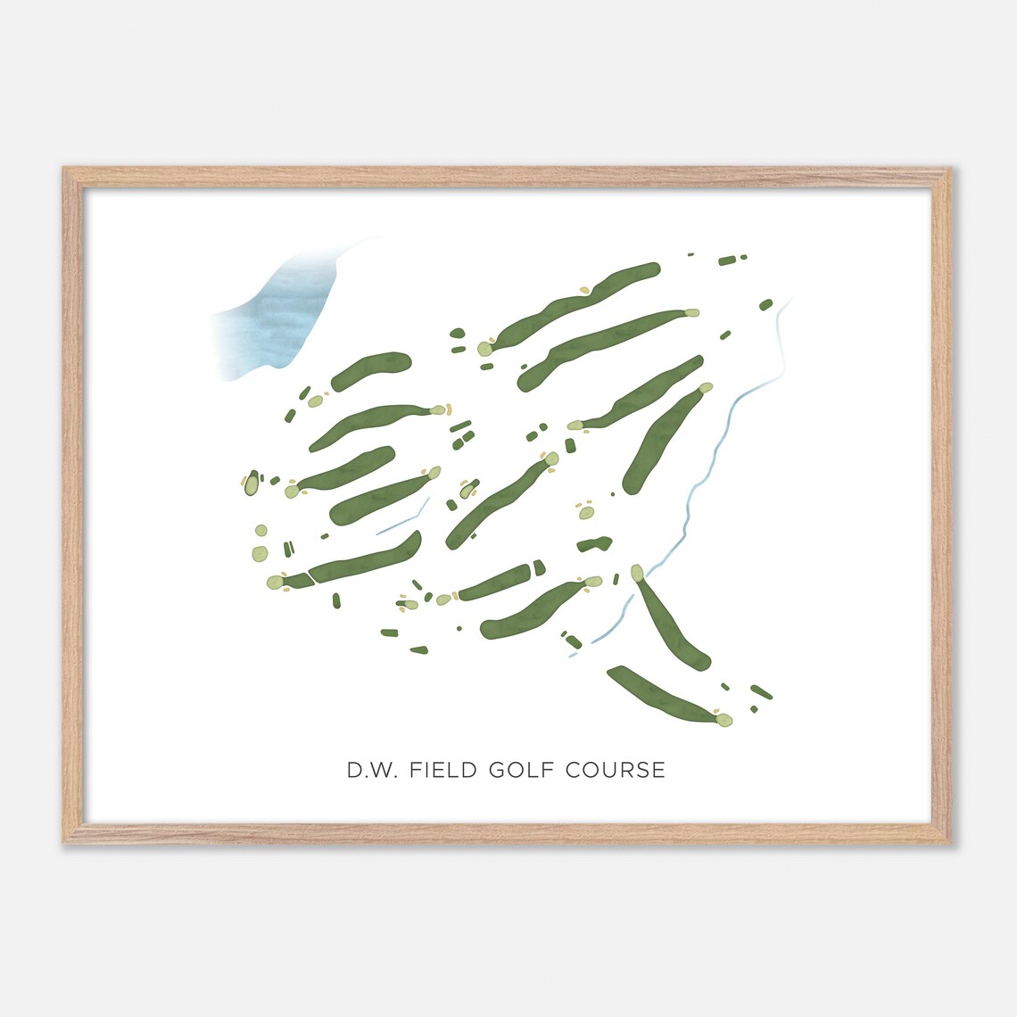 D.W. Field Golf Course Massachusetts Modern Watercolor Map Poster