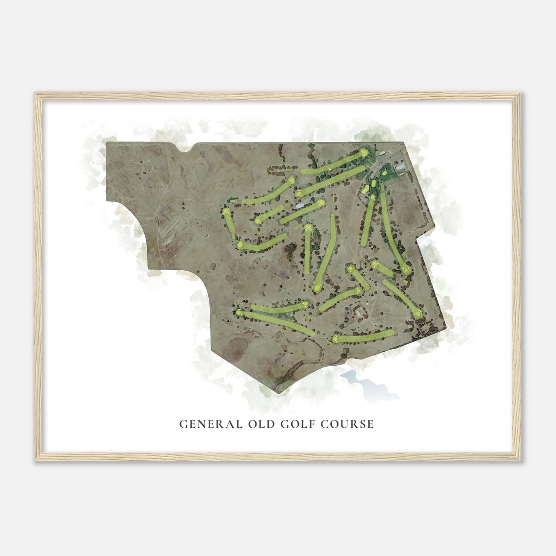 General Old Golf Course Classic Watercolor Fairway Map Poster