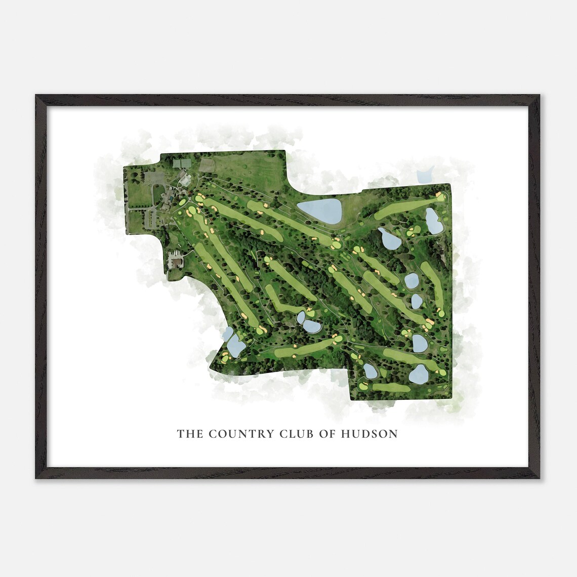 The Country Club of Hudson Ohio Classic Watercolor Golf Map Poster - Image 5