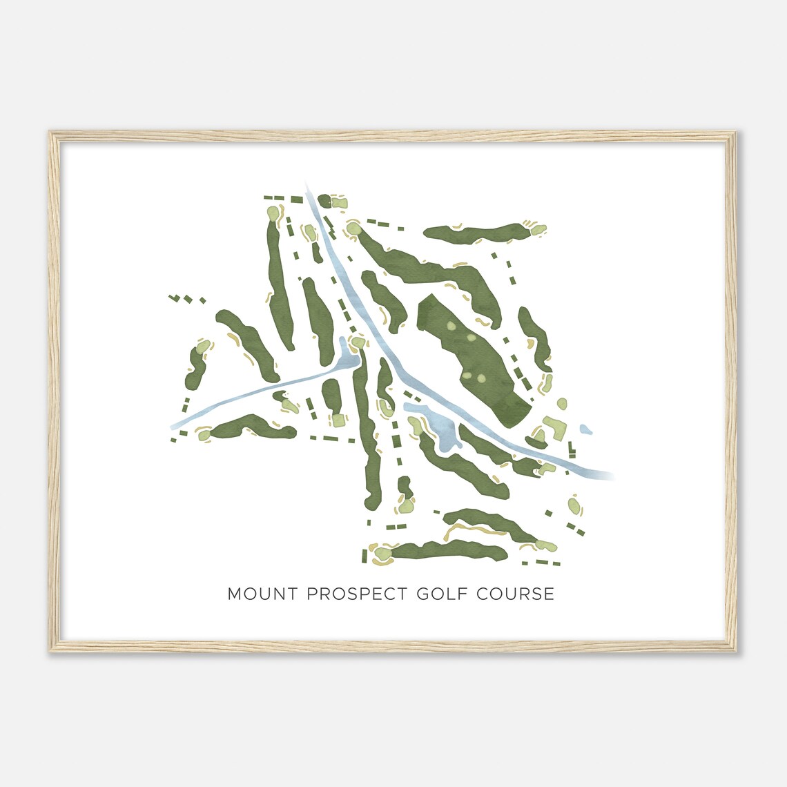 Mount Prospect Golf Course Illinois Modern Watercolor Map Golfer Gift Golf Wall Art Golf Poster Print Course Layout