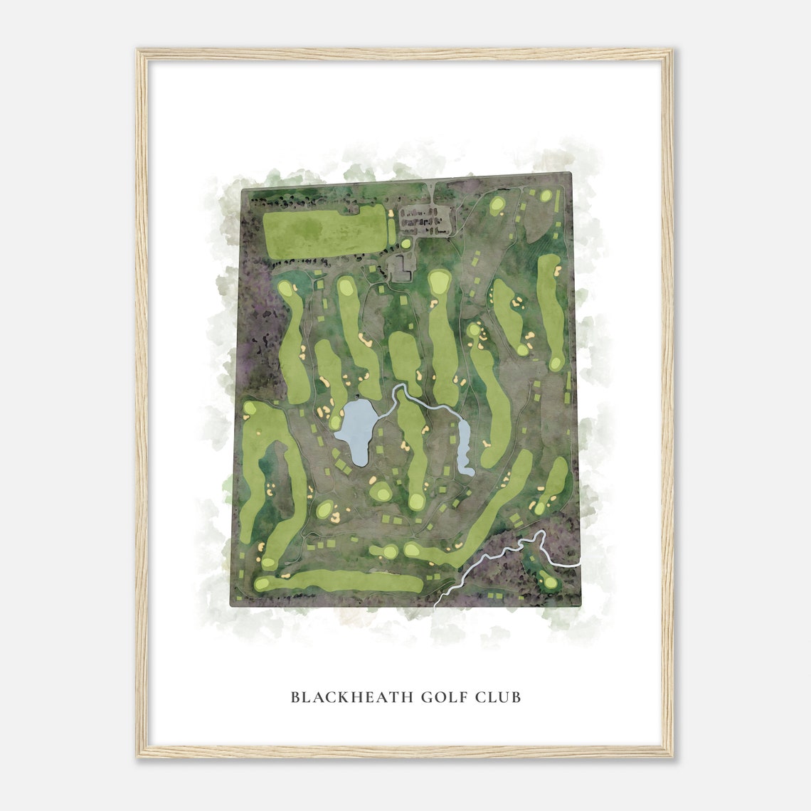 Blackheath Golf Club Watercolor Course Map Golfer Gift Poster
