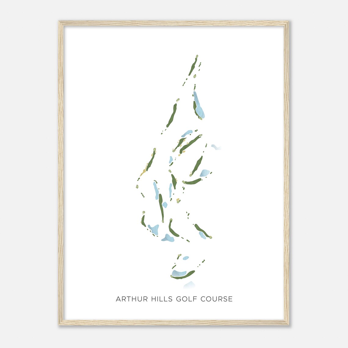 Arthur Hills Golf Course Beautiful Minimalist Fairway Line Map Art Poster