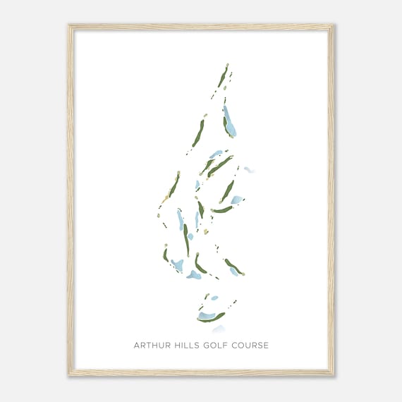 Arthur Hills Golf Course Beautiful Minimalist Fairway Line Map Art Poster
