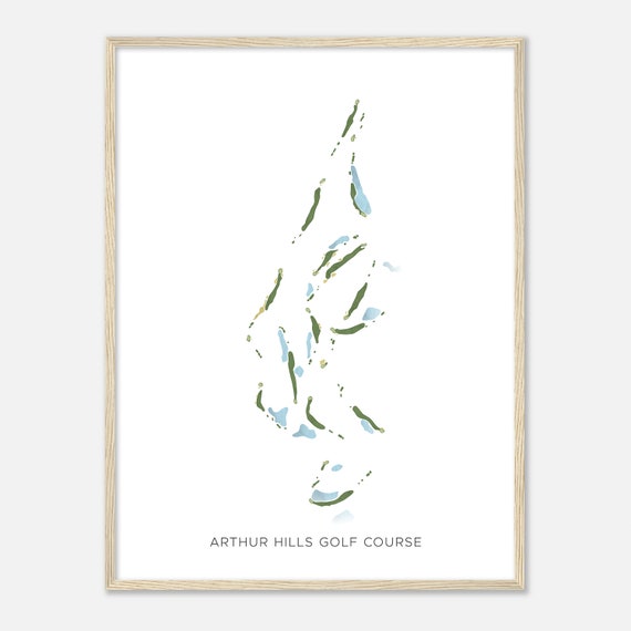 Arthur Hills Golf Course South Carolina Modern Watercolor Map Golfer Gift Golf Wall Art Golf Poster Print Course Layout