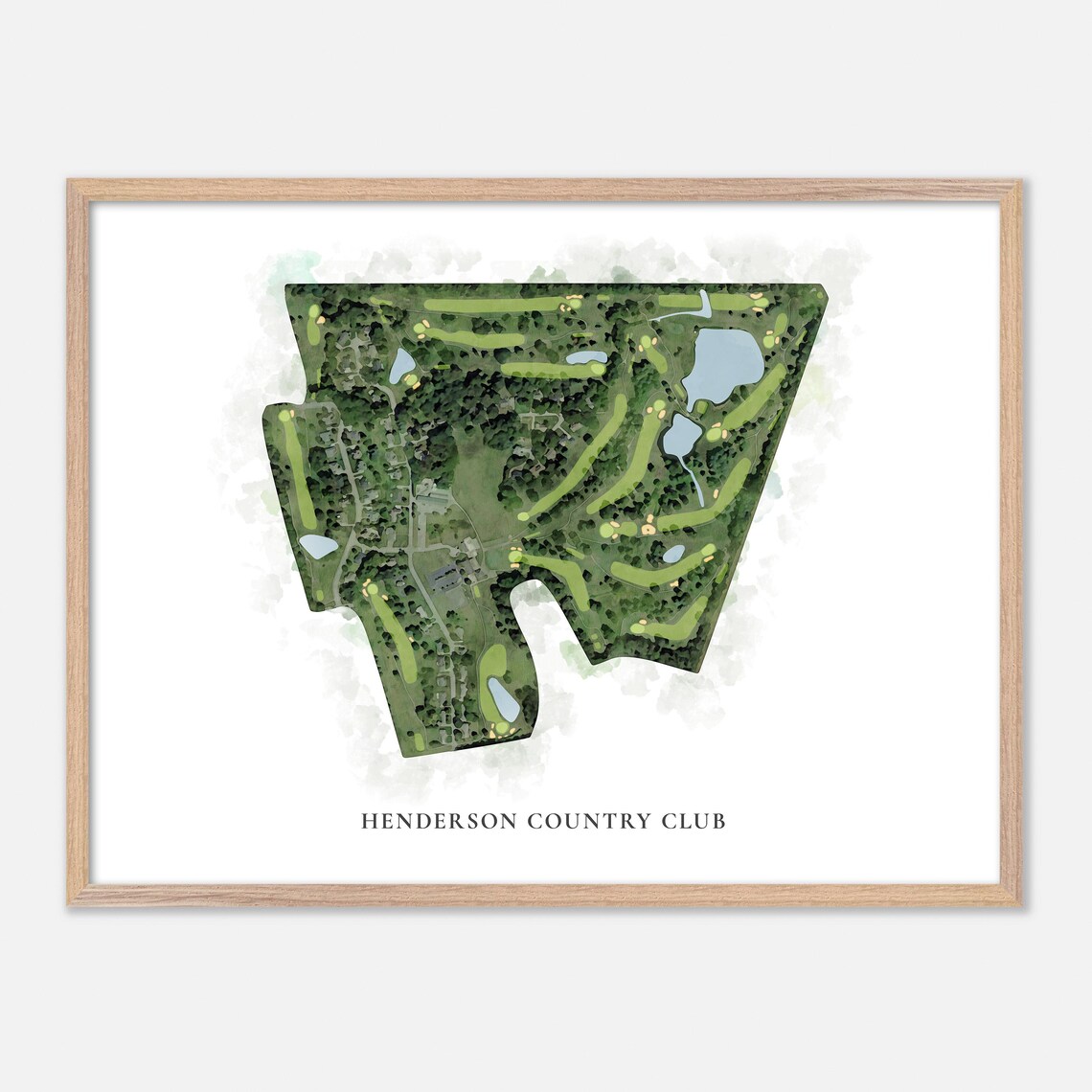 Henderson Country Club Kentucky Classic Watercolor Map Poster