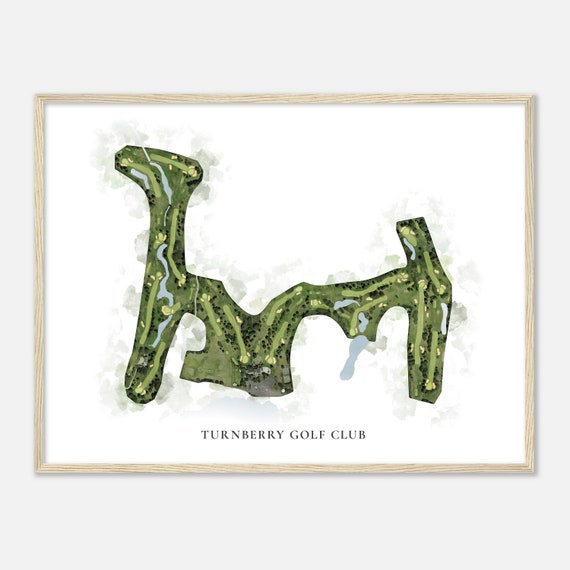 Turnberry Golf Club Illinois Classic Watercolor Map Golfer Gift Golf Wall Art Golf Poster Print Course Layout