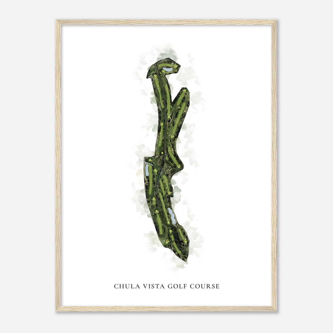Chula Vista Golf Course California Classic Watercolor Golf Map Print