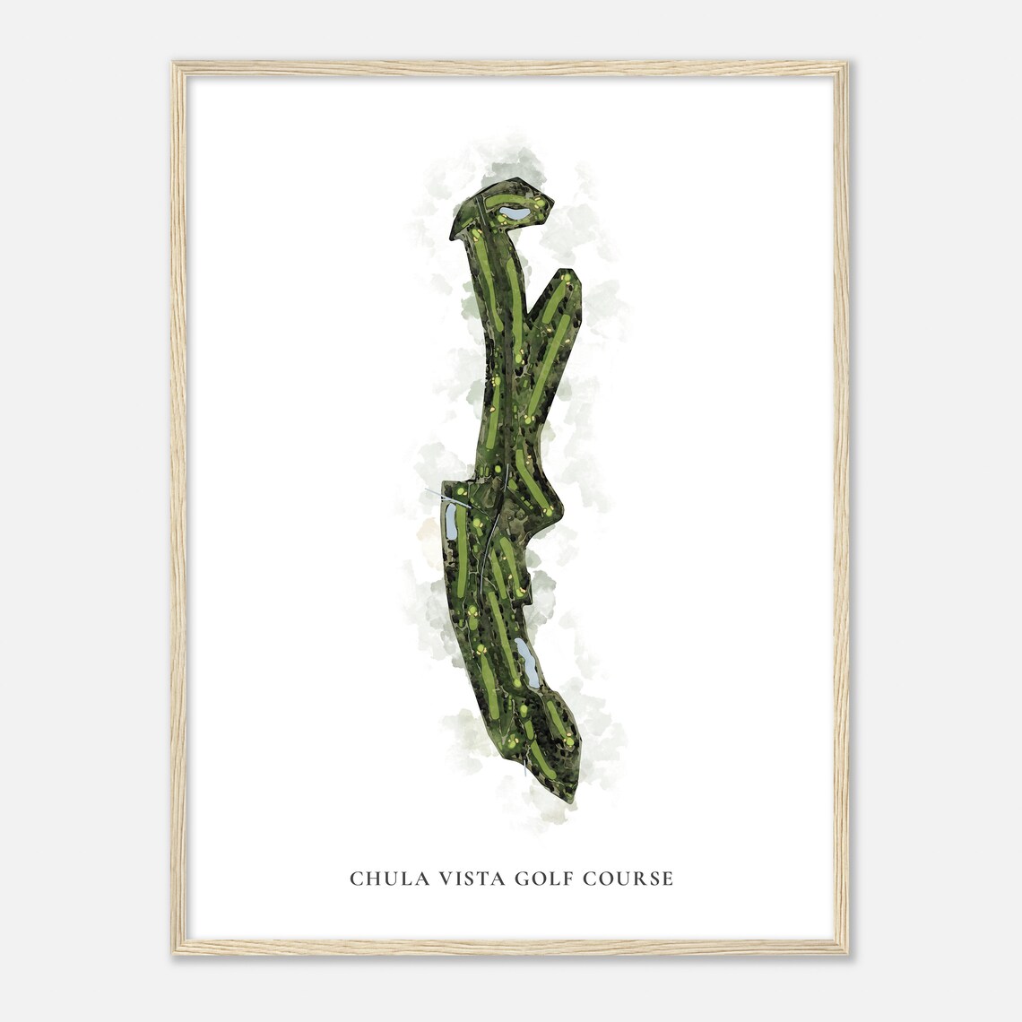 Chula Vista Golf Course California Classic Watercolor Map Golfer Gift Golf Wall Art Golf Poster Print Course Layout