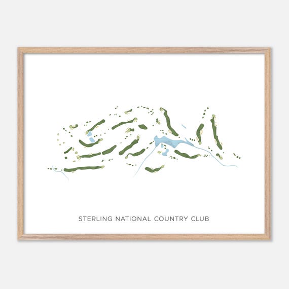 Sterling National Country Club In Sterling Massachusetts Modern Watercolor Map Golfer Gift Golf Wall Art Golf Poster Print