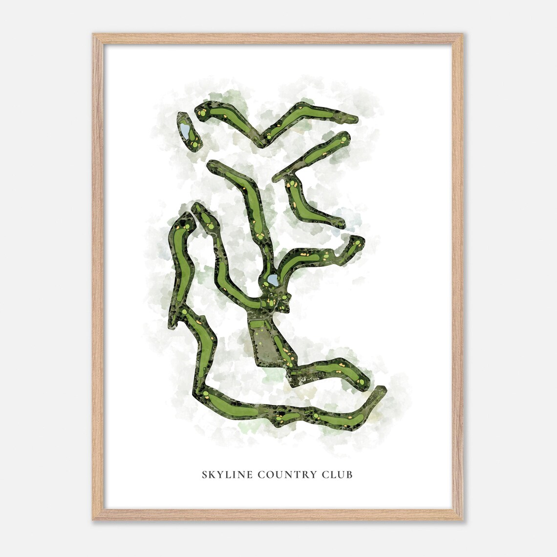 Skyline Country Club Watercolor Golf Course Map Golfer Gift Poster - Image 2