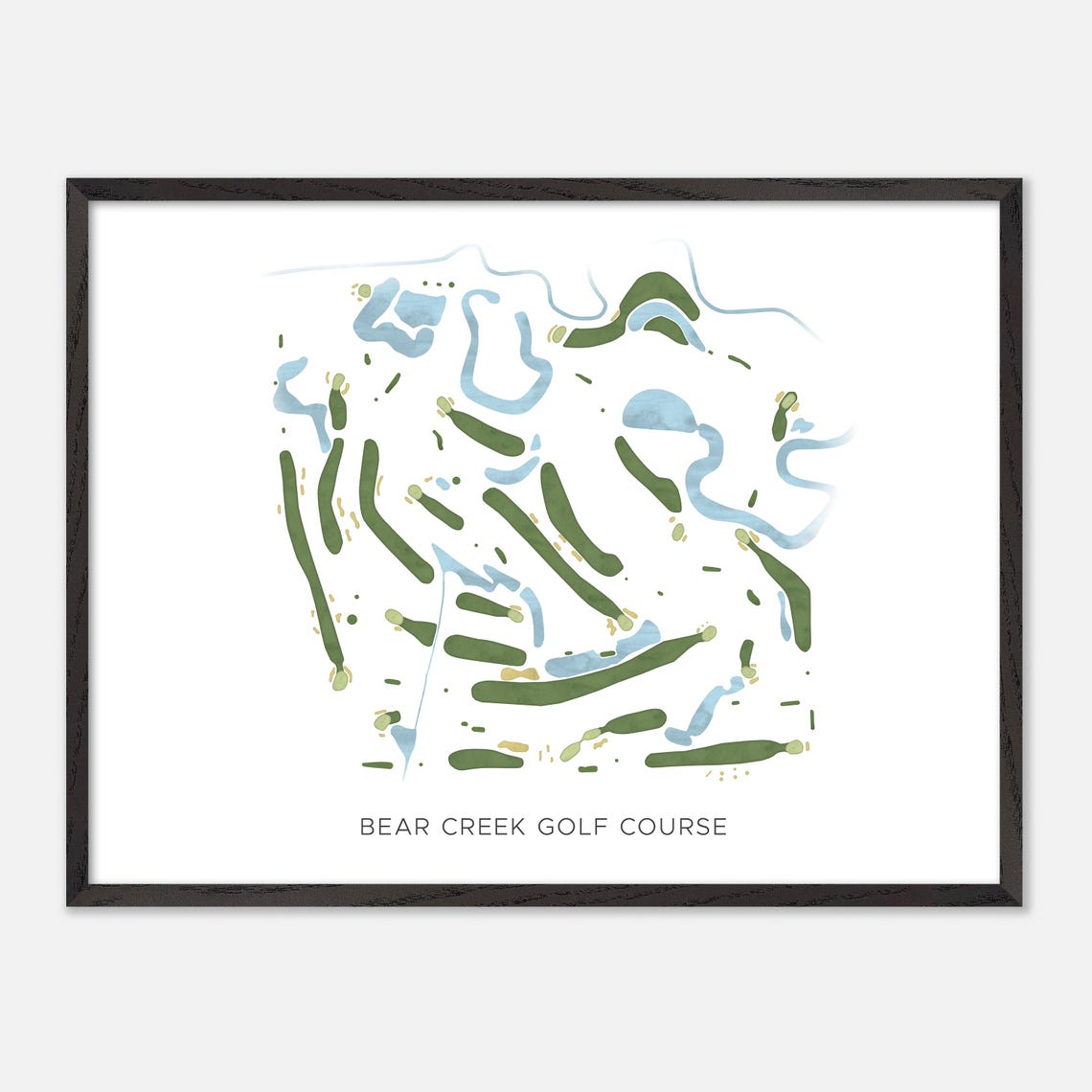 Bear Creek Golf Course Canada Modern Watercolor Golf Map Poster - Image 4