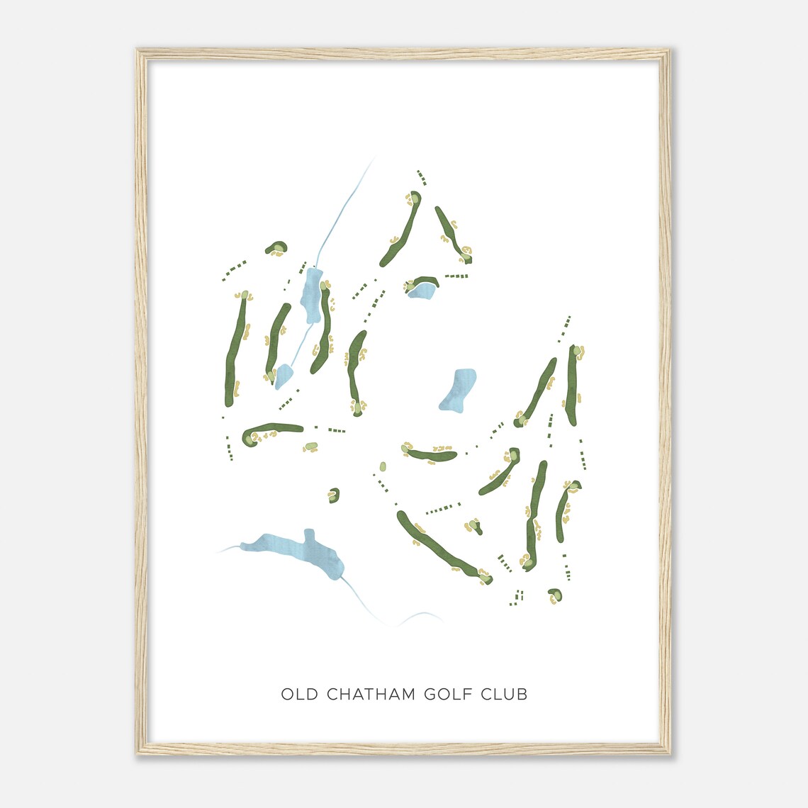 Old Chatham Golf Club North Carolina Modern Watercolor Map Golf Poster - Image 2