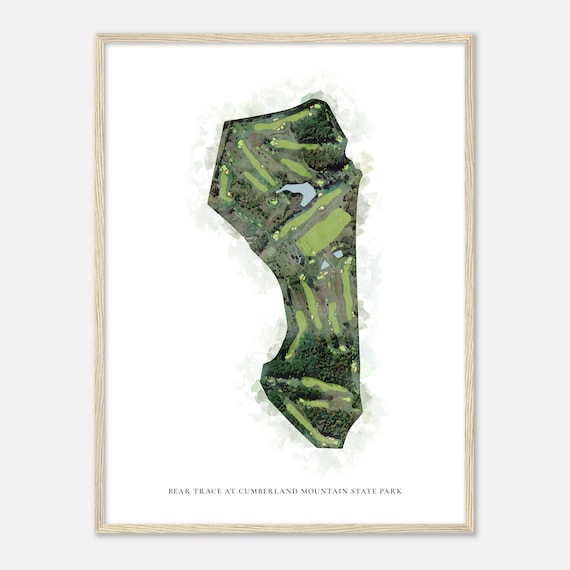 Bear Trace at Cumberland Mountain State Park Classic Watercolor Golf Course Map Poster