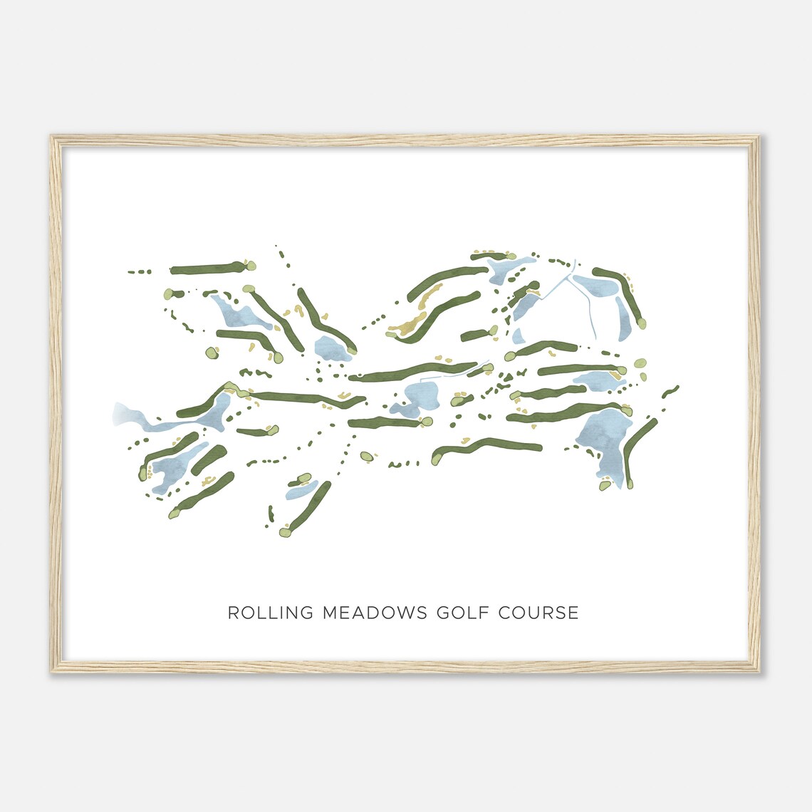 Rolling Meadows Golf Course Wisconsin Modern Watercolor Map Golfer Gift Golf Wall Art Golf Poster Print Course Layout - Image 2