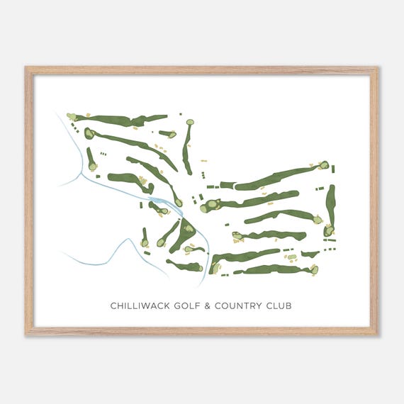 Chilliwack Golf Country Club In Canada Modern Watercolor Map Golfer Gift Golf Wall Art Golf Poster Print Course Layout