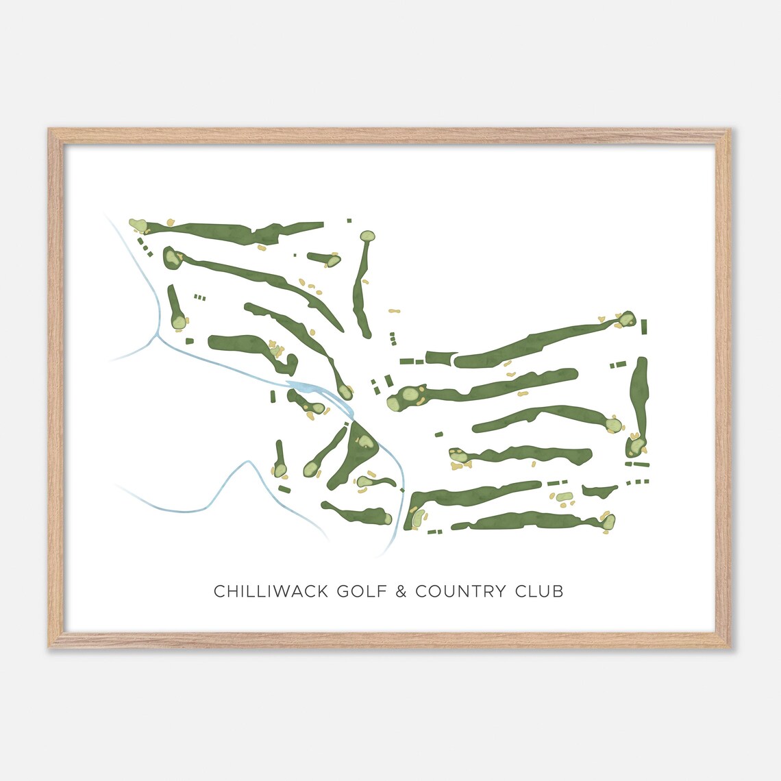 Chilliwack Golf & Country Club Canada Modern Watercolor Golf Map Poster
