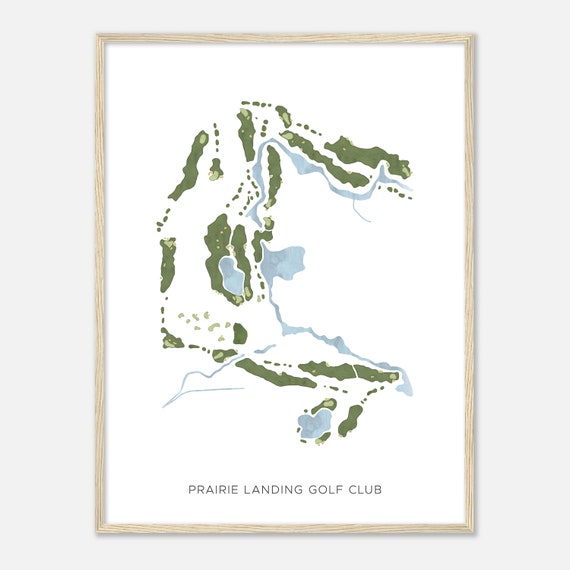 Prairie Landing Golf Club Illinois Modern Watercolor Map Golfer Gift Golf Wall Art Golf Poster Print Course Layout