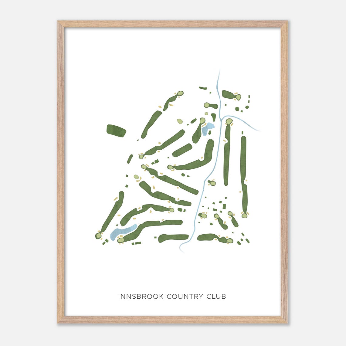 Innsbrook Country Club Golf Course Modern Watercolor Map Poster - Image 2