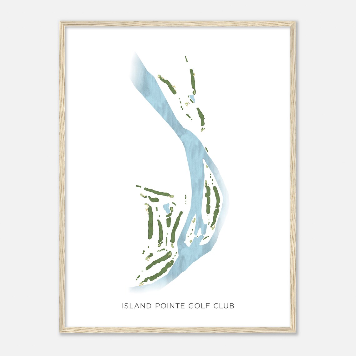 Island Pointe Golf Club Tennessee Modern Watercolor Golf Map Poster - Image 2