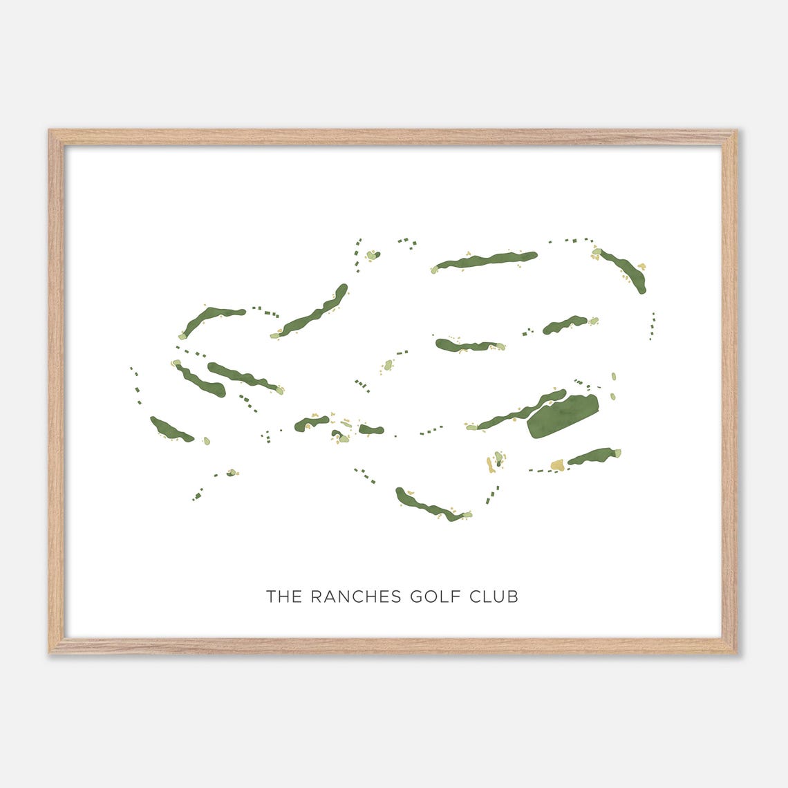 The Ranches Golf Club Modern Watercolor Golf Course Map Art Print