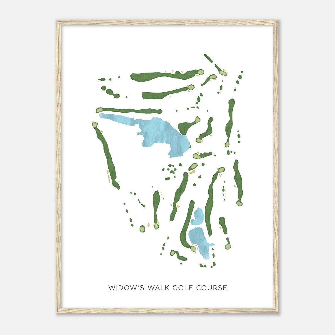 Widows Walk Golf Course Massachusetts Modern Watercolor Map Golfer Gift Golf Wall Art Golf Poster Print Course Layout