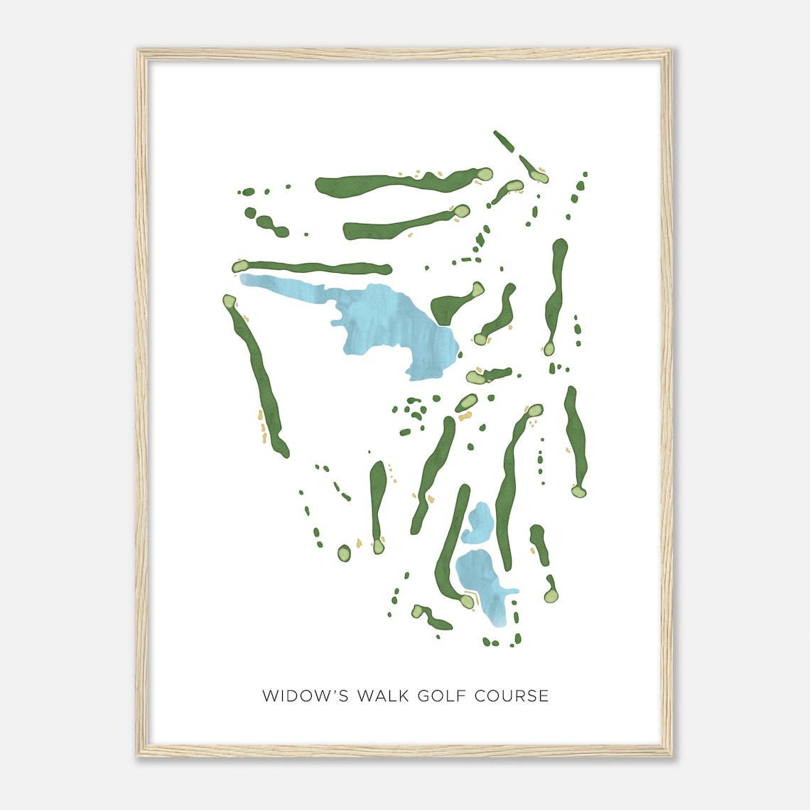Widow's Walk Golf Course Scenic Modern Watercolor Map Poster