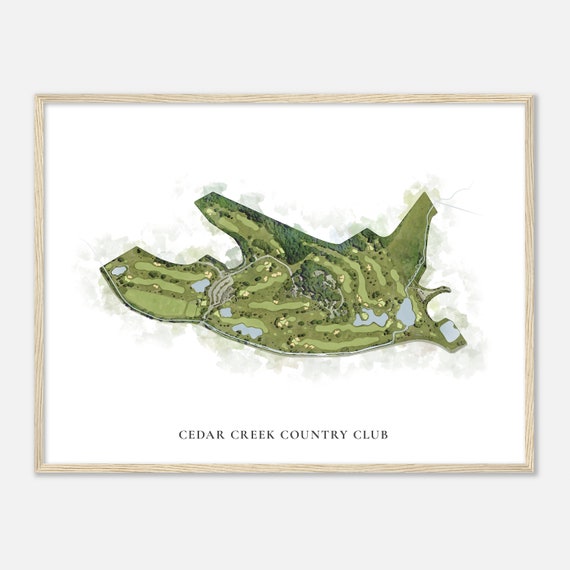 Cedar Creek Country Club Wisconsin Classic Watercolor Map Golfer Gift Golf Wall Art Golf Poster Print Course Layout