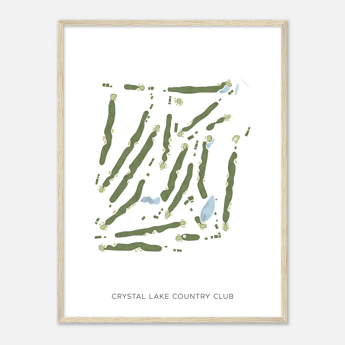 Crystal Lake Country Club Illinois Modern Watercolor Map Poster - Image 2
