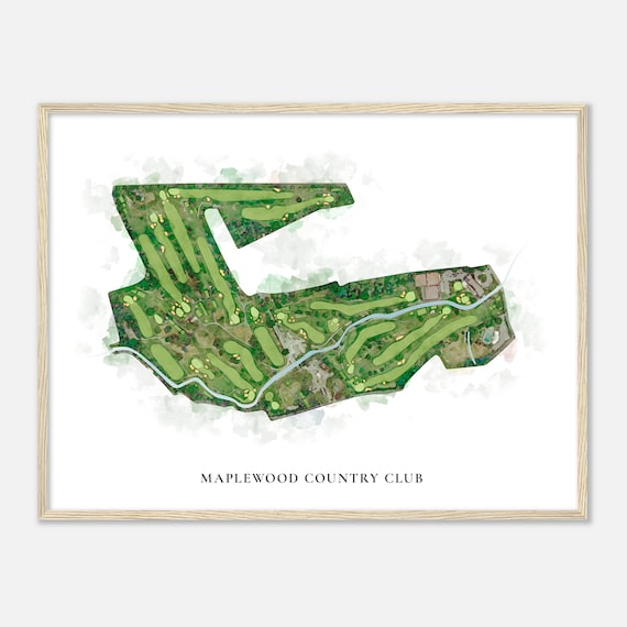 Maplewood Country Club New Jersey Classic Watercolor Map Golfer Gift Golf Wall Art Golf Poster Print Course Layout