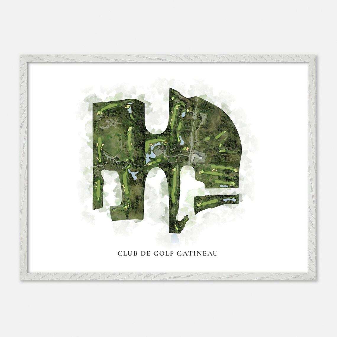 Club de Golf Gatineau Canada Classic Scenic Watercolor Map Poster - Image 3