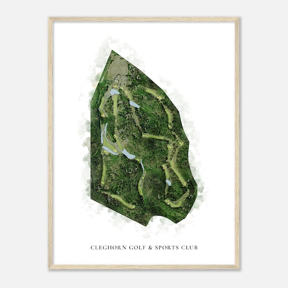 Cleghorn Golf and Sports Club North Carolina Classic Watercolor Golf Map Poster