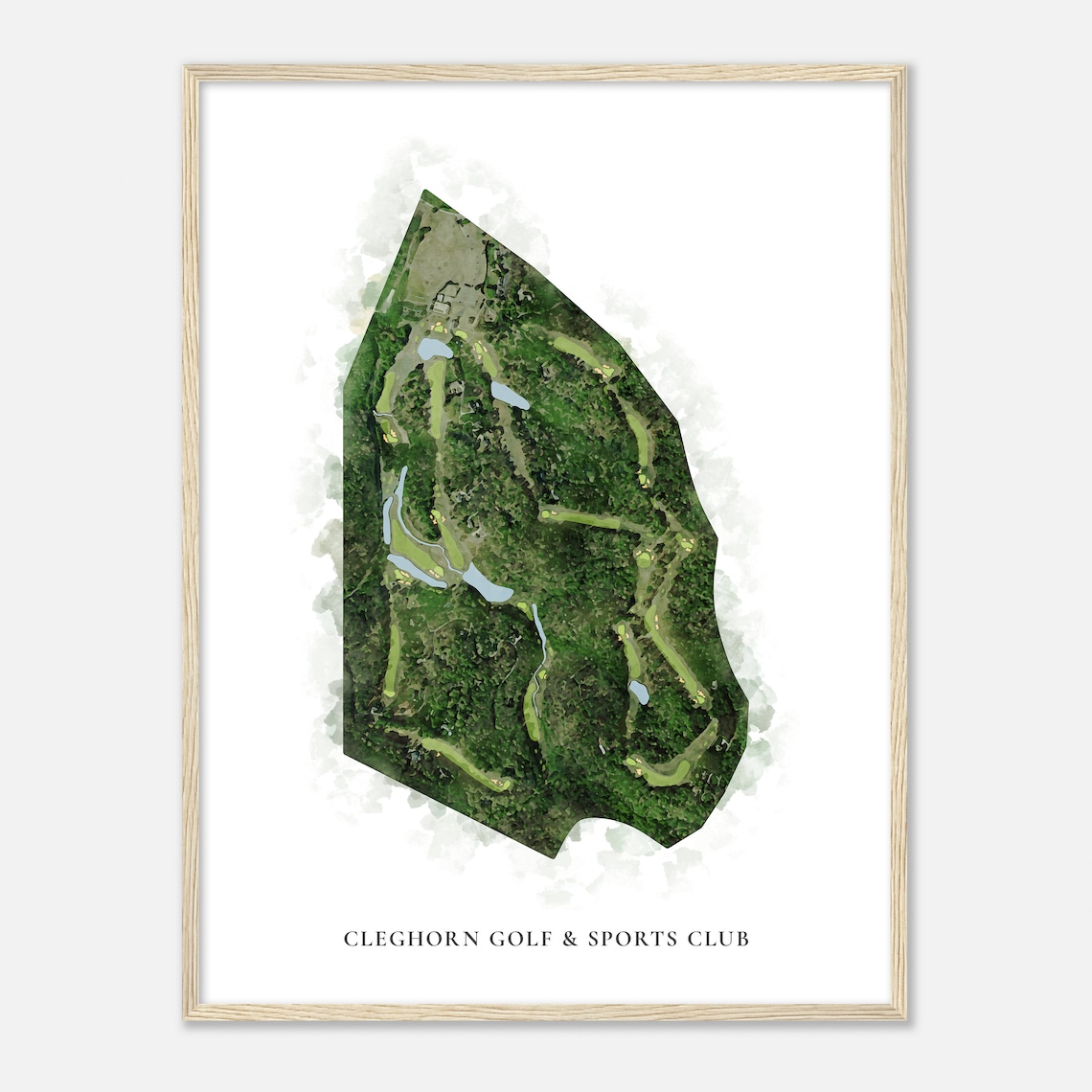 Cleghorn Golf and Sports Club North Carolina Classic Watercolor Golf Map Poster